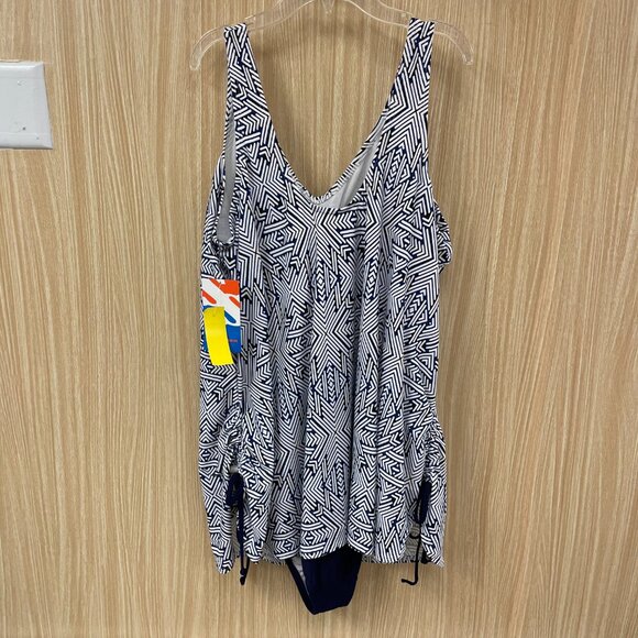 Sun & Sea Blue Print Bathing Suit Size 24W NWT - Picture 2 of 4